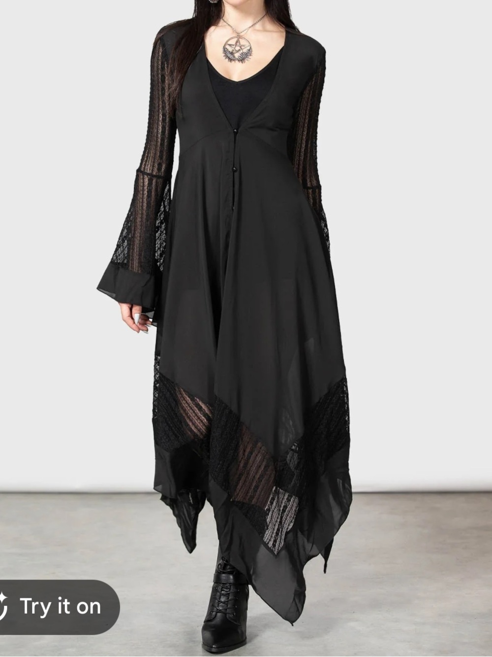 Killstar bell sleeve maxi size M